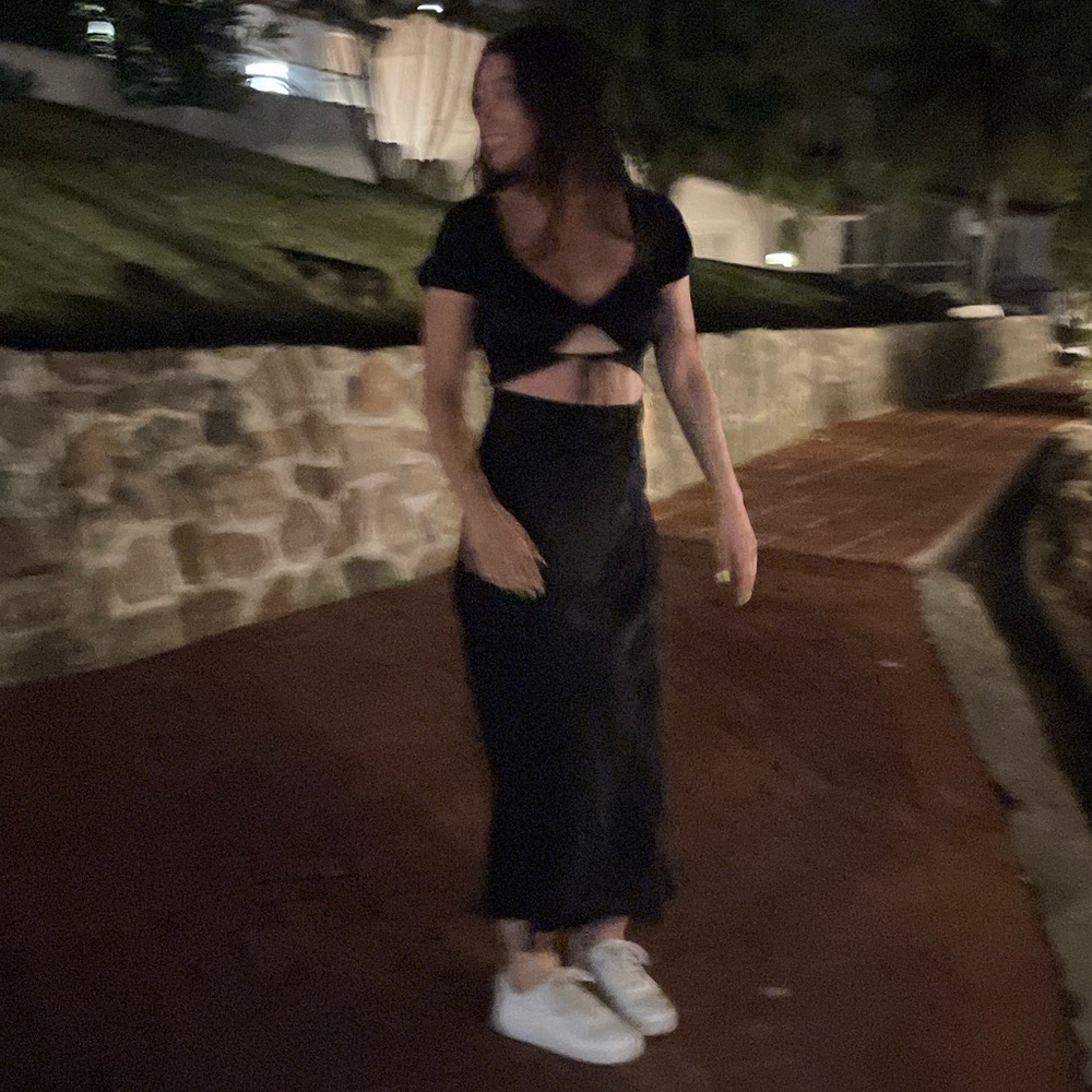 Black Cut-Out Maxi Dress